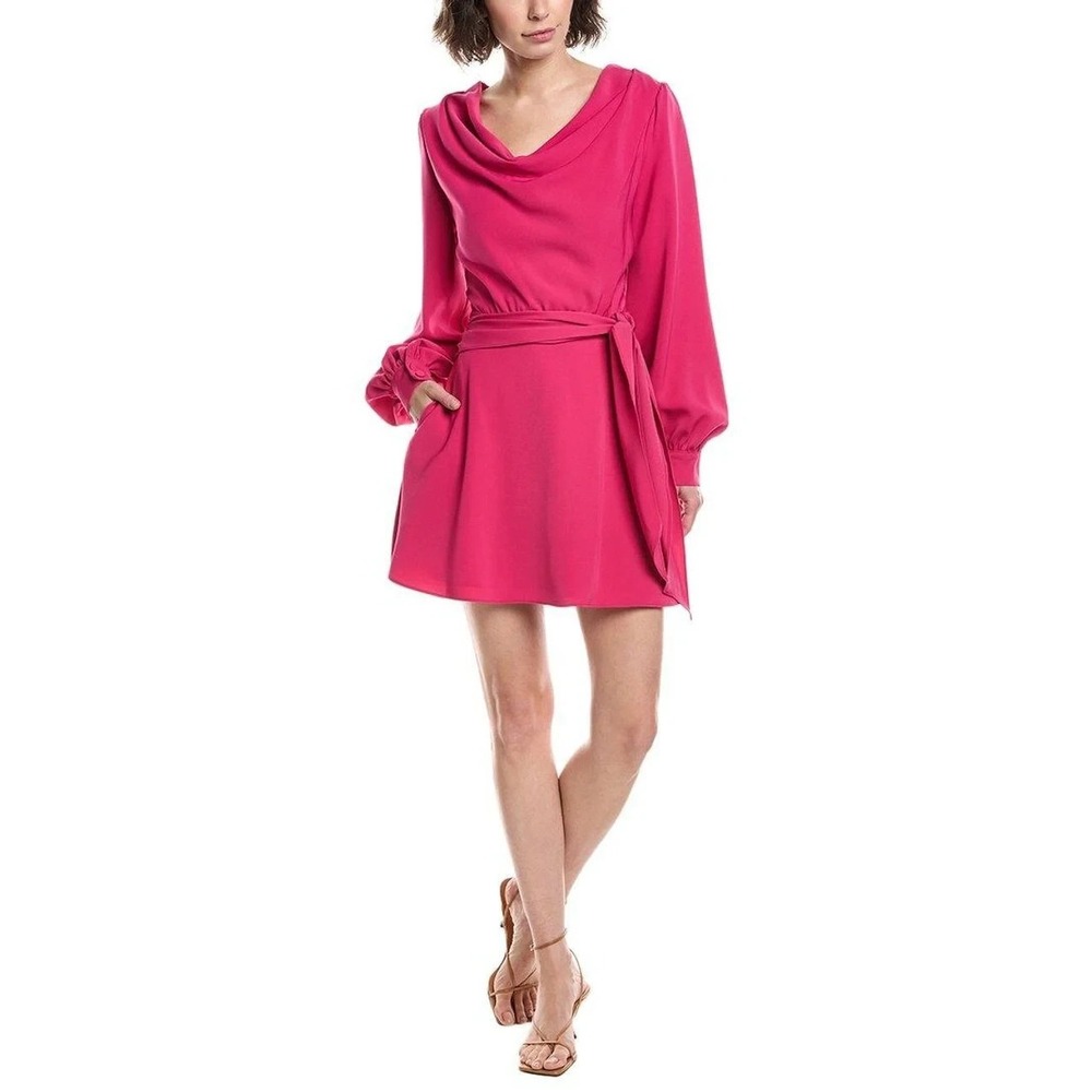 NWT Black Halo Russel Mini Dress Size 14 Berry Pink Wedding Guest Cocktail Party
